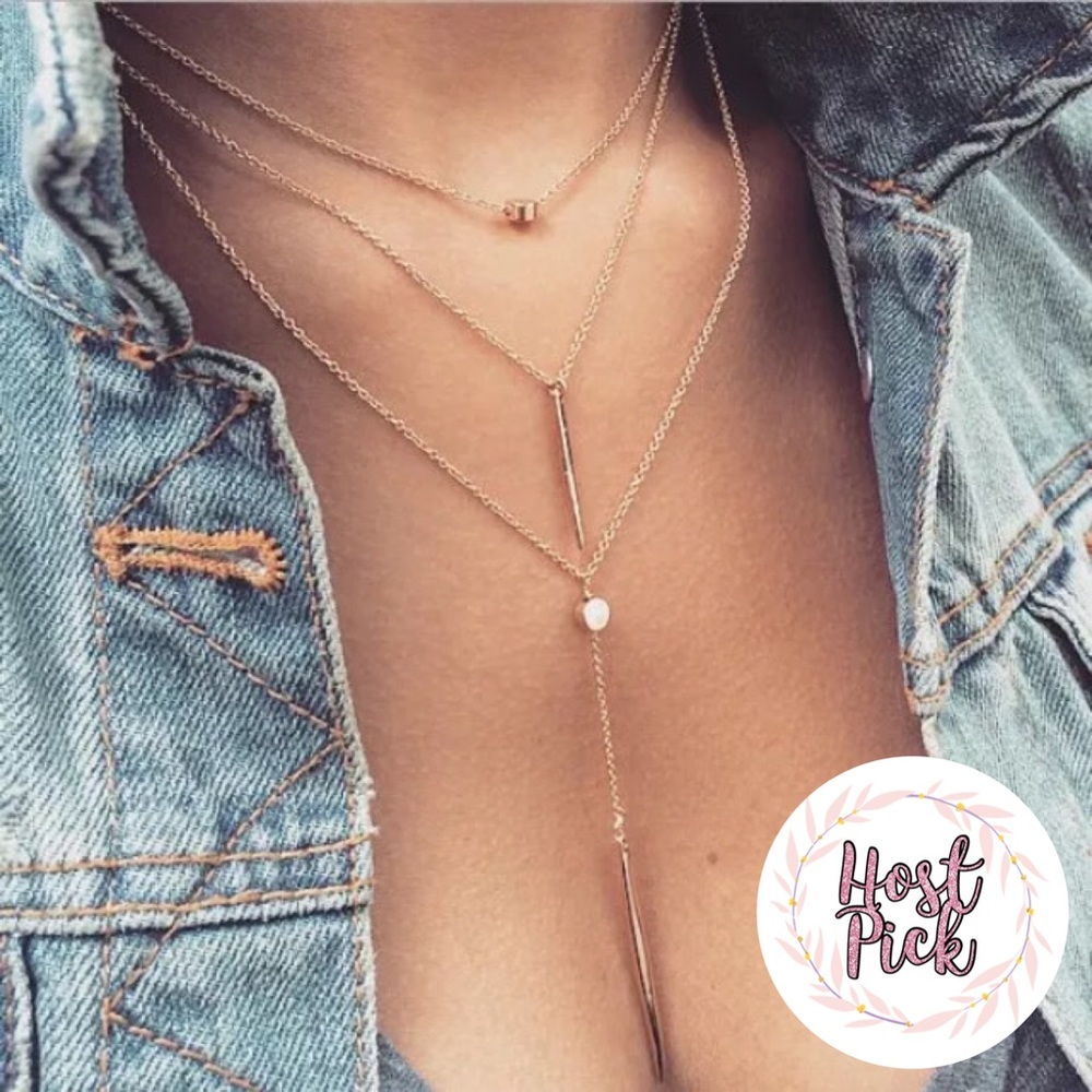 ‼️3/$30 Boho Multilayer Bar Gold Choker Necklace